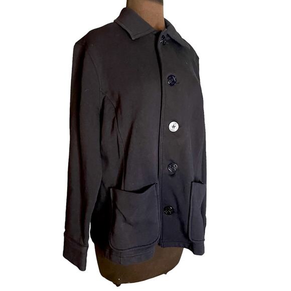 Lauren Ralph Lauren Fleece Navy Blue Anchor Button Nautical Cozy Jacket - Picture 1 of 7